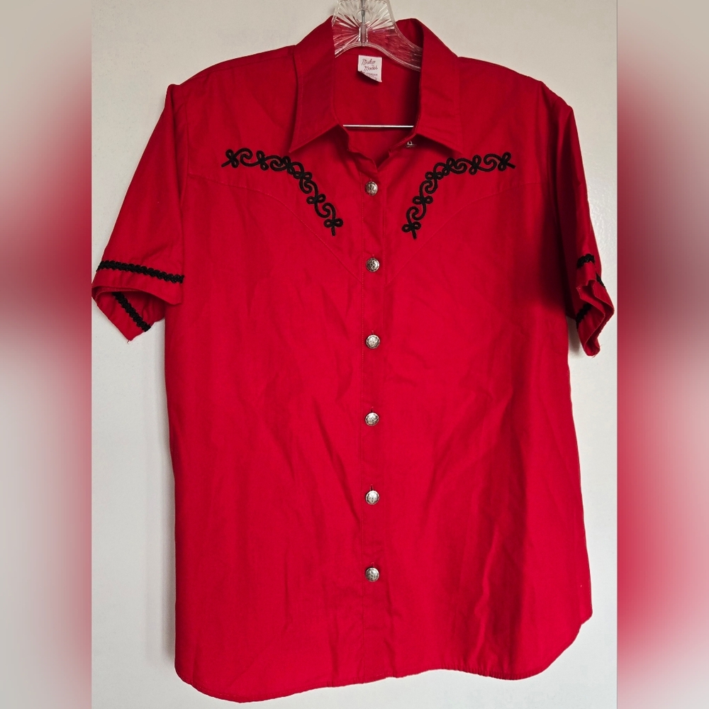 Vintage Square Dancing Western Blouse